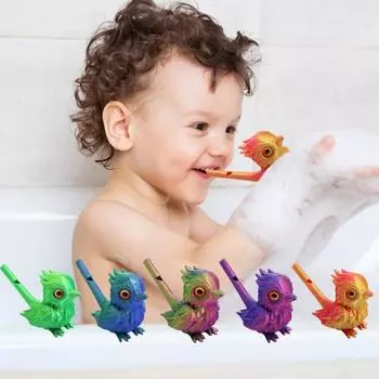 Свисток в виде птицы для детей и взрослых, водный свисток в форме птицы, напечатанный на 3D-принтере, красочный свисток в виде птицы красный/золотистый