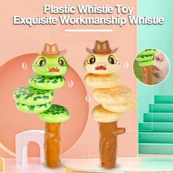 Свисток Змея Игрушка Мультфильм Милый Веселый Баланс Вращающийся Качающийся Безопасный Без Запаха Яркие Цвета Изысканный Дизайн Четкий Звук Свисток Змея Для Детей зелёный