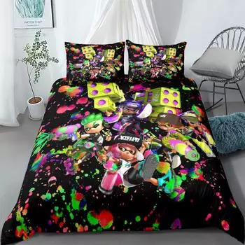 Switch Game Комплект постельного белья King Queen Full Twin Double Single Size splatoon Комплект пододеяльников 135x200cm