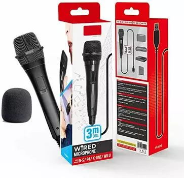 Switch Nintendo Karaoke Микрофон Караоке Оборудование USB Адаптер 3M Кабель Совместим с Nintendo и Switch/PS4/PS3/XBOX ONE/XBOX 360/Wii/PC