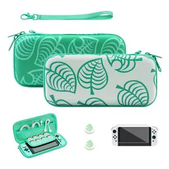 Switch совместим с Switch OLED, поставляется со стеклянным хранилищем, вмещает 8 игр для полного хранения, может хранить небольшие удобные для, поставляется с ремешком, чехлом, моделями, пленкой,