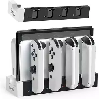 Switch Switch Organic EL Зарядная подставка Контроллер Зарядка Совместимый Switch и Switch Organic EL Storage Интегрированная зарядка 4 Быстрое зарядное устройство с