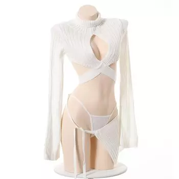 Свитер, чтобы убить сексуальную экстремально Лолиту Открытая Высокая мода Maid One Dango Girl Косплей Широ [SHLYMP] Девственница, свитер, косплей, эротический, непослушный, вязать,