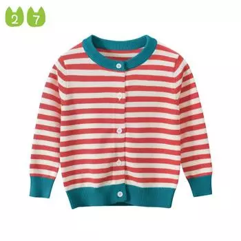 Свитер для девочек, детская одежда, полосатый свитер 90cm