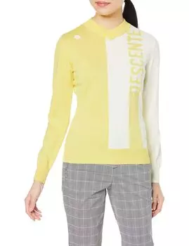 Свитер для гольфа с воротником-стойкой, спортивный, DGWTJL02 YL00 S [DESCENTE GOLF] женский (желтый)