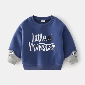 Свитер для мальчиков осенне-зимний детский флисовый топ с длинным рукавом детская одежда в иностранном стиле детский джемпер осенняя мода 90cm