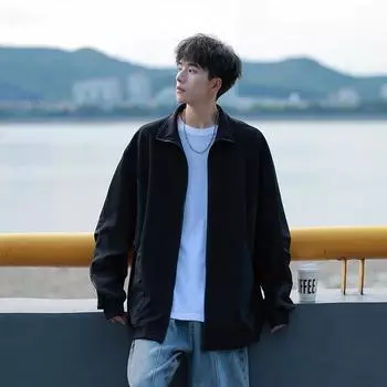 Свитер для мальчиков весна-осень куртка с воротником-стойкой куртка американский кардиган подростковый S белый