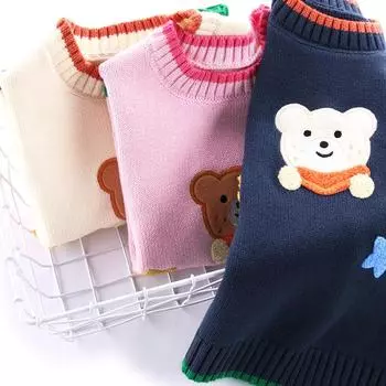 Свитер для маленьких мальчиков и девочек, хлопковый жилет, вязаный мягкий пуловер без рукавов с круглым вырезом для детей, жилет 90cm жёлтый