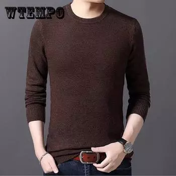 Свитер для мужчин брендовая одежда осень-зима Новое поступление тонкие теплые свитера с круглым вырезом пуловер для мужчин XXXL