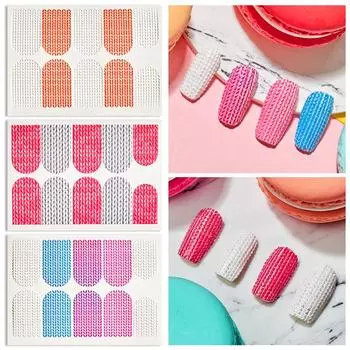 Свитер для ногтей, 3D наклейка, линейный цветочный узор, украшения для ногтей, слайдер для маникюра