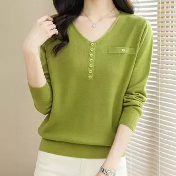 Свитер для женщин осень зима утолщенный пуловер свитер теплый вязаный свитер длинный рукав короткий облегающий джемпер большой размер свитер топы M синий