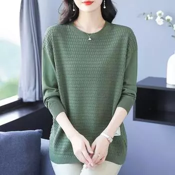 Свитер для женщин осень зима утолщенный пуловер свитер теплый вязаный свитер длинный рукав короткий облегающий джемпер большой размер свитер топы M фиолетовый