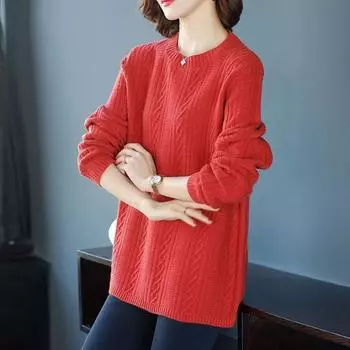 Свитер для женщин осень зима утолщенный пуловер свитер теплый вязаный свитер длинный рукав короткий облегающий джемпер большой размер свитер топы M синий