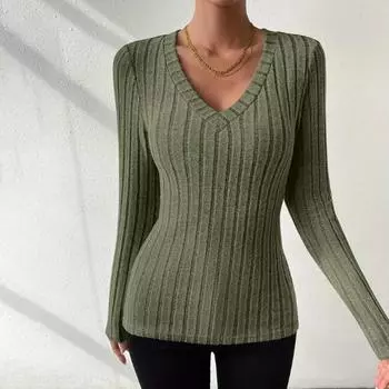 Свитер для женщин с V-образным вырезом, свитер осень-зима, вязаный свитер с длинным рукавом, свитер оверсайз, топы S белый