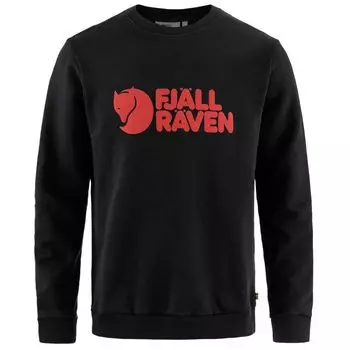Свитер FJALLRAVEN LOGO SWEATER Толстая флисовая подкладка 84142 Черный [FJALLRAVEN] Мужской чёрный
