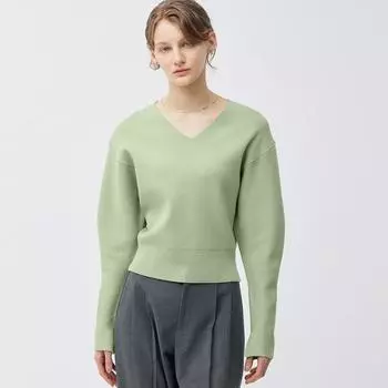 Свитер GU by Uniqlo с объемными рукавами и v-образным вырезом, длинными рукавами Z+E