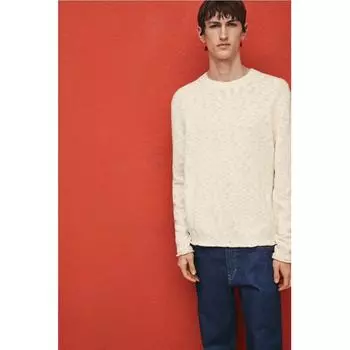 Свитер HM Roll Edge Regular Fit кремовый XS