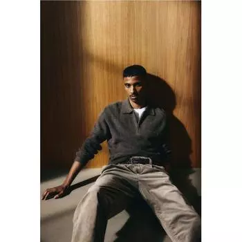 Свитер HM Zip Top Regular Fit Brown XS