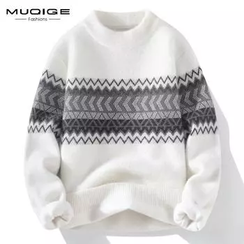 Свитер имитация водной норки, бархатный осенне-зимний новый свободный свитер молодежный, теплый шерстяной свитер-рубашка M белый