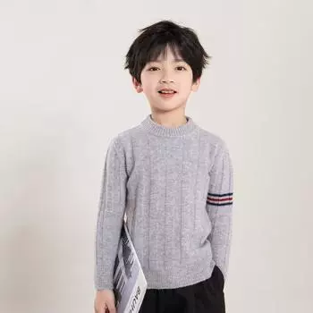 Свитер из 100% шерсти, детский зимний толстый шерстяной вязаный пуловер, детский мягкий теплый осенний джемпер, вязаные топы с длинными рукавами