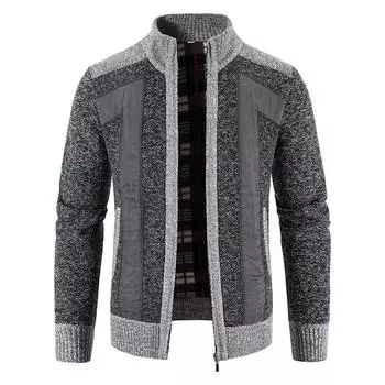 Свитер Кардиган Молодежная мода Вязаный свитер Куртка на молнии Осень и зима Корейская версия Универсальная мужская нить M