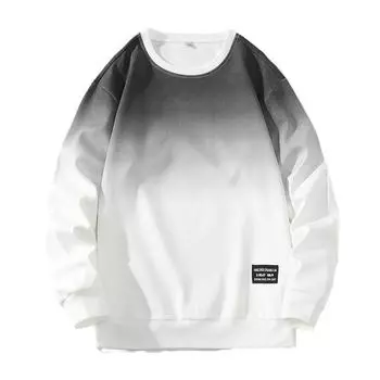 Свитер мужская мода с длинным рукавом повседневная свободная футболка с круглым вырезом подкладка мужская M