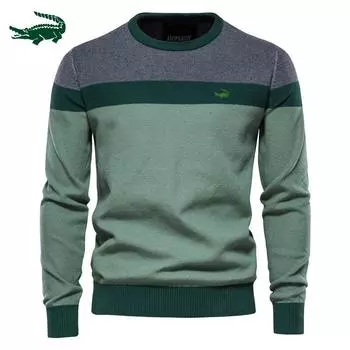 Свитер мужской, осенний, 2023, новый в полоску, с длинными рукавами, мужской трикотаж, модный мужской повседневный свитер с круглым вырезом M