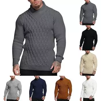 Свитер мужской свитер с длинными рукавами Мужской свитер Мужская одежда M белый