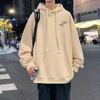 Свитер мужской весенне-осенний круглый вырез модный бренд новые свободные длинные рукава футболка нижняя рубашка осенняя одежда S