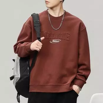 Свитер мужской весенне-осенний трендовый брендовый мужской большой размер осенний мужской большой размер трендовый грубый красивый топ с длинным рукавом американский тренд M кирпич красный