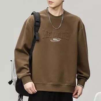 Свитер мужской весенне-осенний трендовый брендовый мужской большой размер осенний мужской большой размер трендовый грубый красивый топ с длинным рукавом американский тренд M чёрный