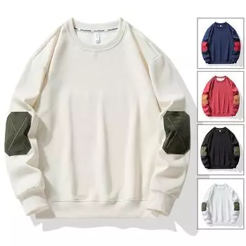 Свитер мужской, весенний, новый, с круглым вырезом, цветной, трендовый, свободный и удобный, дышащий, нижняя рубашка S