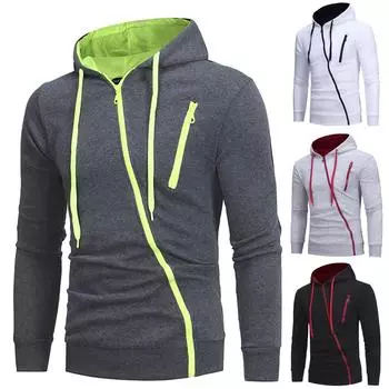 Свитер на наклонной молнии, спортивный повседневный мужской кардиган с капюшоном и длинным рукавом, пальто XXXXL серый