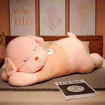 Свитер оверсайз Плюшевая игрушка Лежащая собака Милый щенок Большая подушка-плед Кукла для сна для девочки 80cm