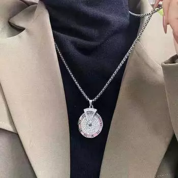 Свитер, ожерелье, вращающийся хип-хоп, гипоаллергенный подарок, модные украшения, мужские и женские часы с римскими цифрами