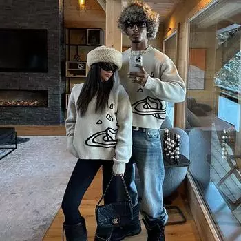 Свитер Planet Universe Star Knit свитер y2k Одежда женские топы черные теплые топы женская свободная удобная одежда M белый