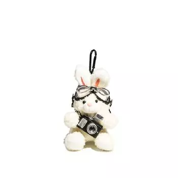 Свитер Плюшевый Подвеска Кролик Камера Брелок для ключей от машины Милый Кукла Брелок Подарки White-Camera