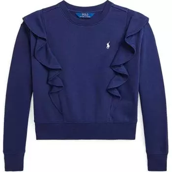 Свитер Polo Ralph Lauren с оборками на горловине, длинным рукавом, синий, детские топы 313957719-002 L
