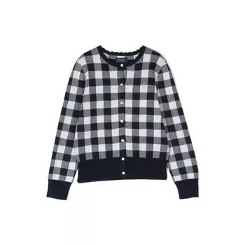 Свитер Polo Ralph Lauren SS23 Детский Клетчатый С круглым вырезом Однобортный Вязаный кардиган с длинным рукавом Детский свитер Черный 313862045-004 L
