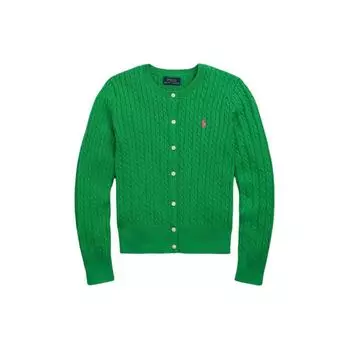Свитер Polo Ralph Lauren Ss24 с вышивкой логотипа, однотонный, с круглым вырезом, однобортный, с длинными рукавами, трикотажный, с атласной отделкой, детские свитера CWPOSWEG6820426-300 S