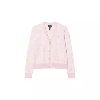 Свитер Polo Ralph Lauren Ss25 Клетчатый Вязаный Кардиган с V-образным вырезом Детский свитер Розовый CWPOSWEG6820536-650 M