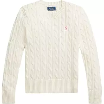 Свитер Polo Ralph Lauren Ss25 Однотонный С круглым вырезом Длинный рукав Вязаный Детские топы Белый 313901316-011 L