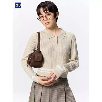 Свитер-поло Uniqlo Gu Cable 31 BEIGE/WOMEN S