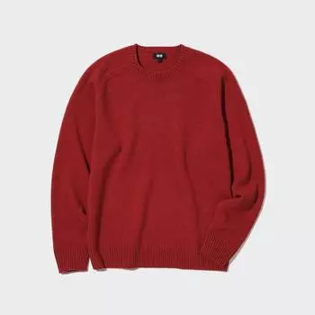 Свитер премиум-класса UNIQLO JAPAN с круглым вырезом и длинными рукавами
