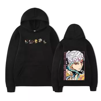 Свитер-пуловер Demon с принтом Tengen Uzui, толстовка с капюшоном для мужчин и женщин, свободный повседневный свитер в уличном стиле, размер S-3XL, топ S