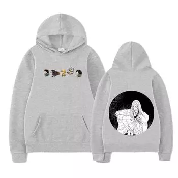 Свитер-пуловер Demon Slayer Kimetsu no Yaiba с принтом, толстовка с капюшоном для мужчин и женщин, свободный повседневный свитер в уличном стиле S