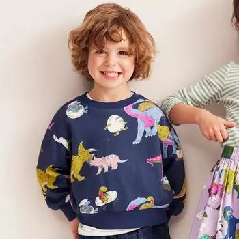 Свитер с длинными рукавами, новый осенний свитер, детская рубашка в стиле вестерн, осенний топ для мальчиков 140 темно-синий
