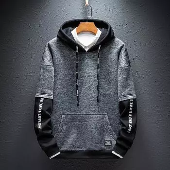 Свитер с капюшоном для мальчиков, весенне-осенний пуловер с длинными рукавами, рубашка с капюшоном для подростков Tide XL