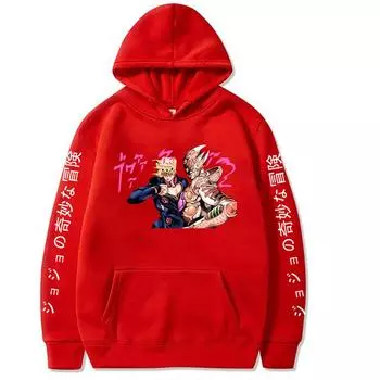 Свитер с капюшоном и принтом XS красный