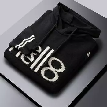 Свитер с капюшоном, мужской осенне-зимний ретро-толстый повседневный свитер больших размеров, пальто XXL